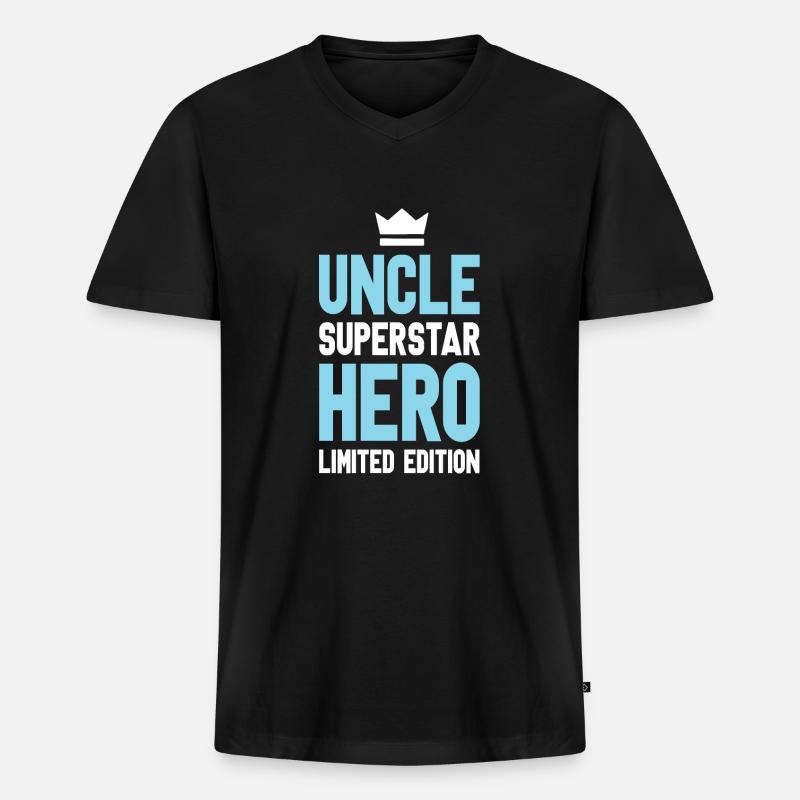 Onkel Limited Edition Spruch - Männer Premium Bio T-Shirt mit V-Ausschnitt - Schwarz