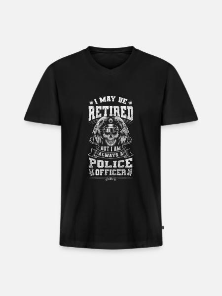 Polizei Uniform Jagd - Männer Premium Bio T-Shirt mit V-Ausschnitt - Schwarz