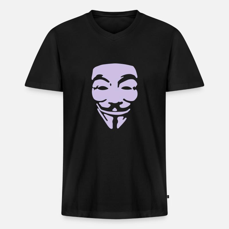 GUY FAWKES, anonymous, occupy - Männer Premium Bio T-Shirt mit V-Ausschnitt - Schwarz