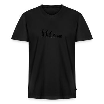 AfD Evolution - Men's Premium Organic T-shirt with V-neck - black - Front - Nico (187cm)