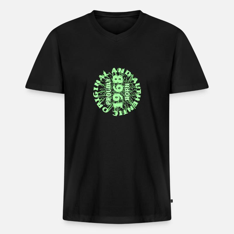 Hobby 1968 - Männer Premium Bio T-Shirt mit V-Ausschnitt - Schwarz