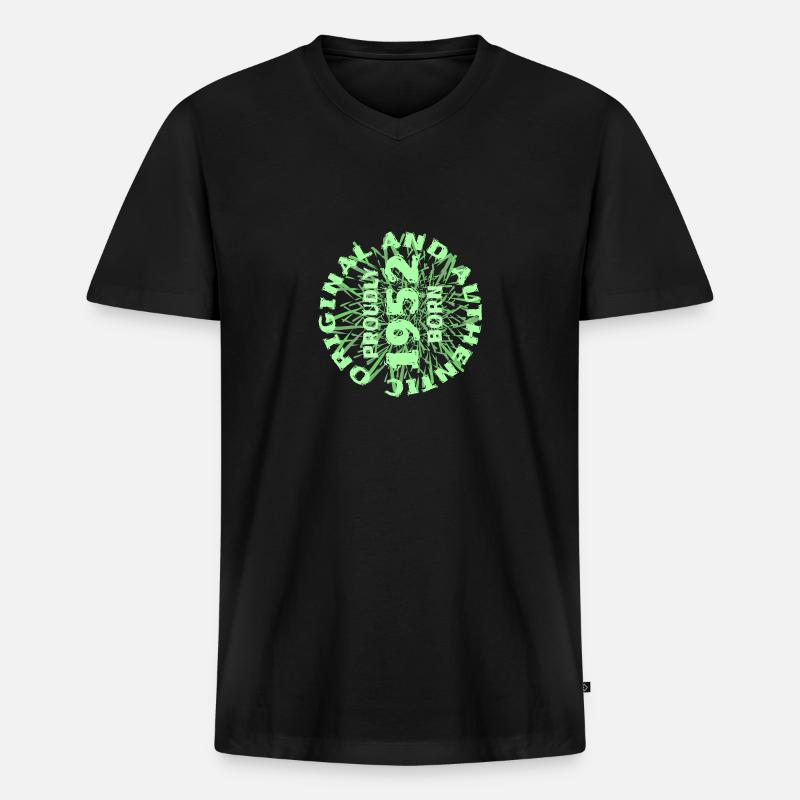 1952 - Männer Premium Bio T-Shirt mit V-Ausschnitt - Schwarz