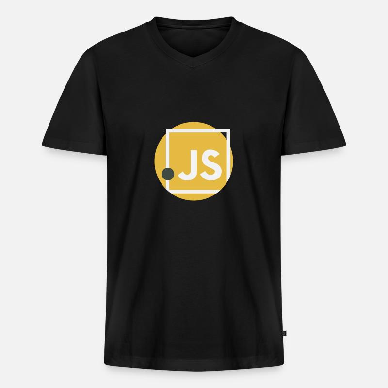 JavaScript Punkt JS - Männer Premium Bio T-Shirt mit V-Ausschnitt - Schwarz