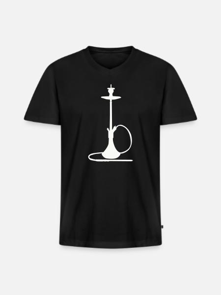 Shisha Silhouette - Men's Premium Organic T-shirt with V-neck - black