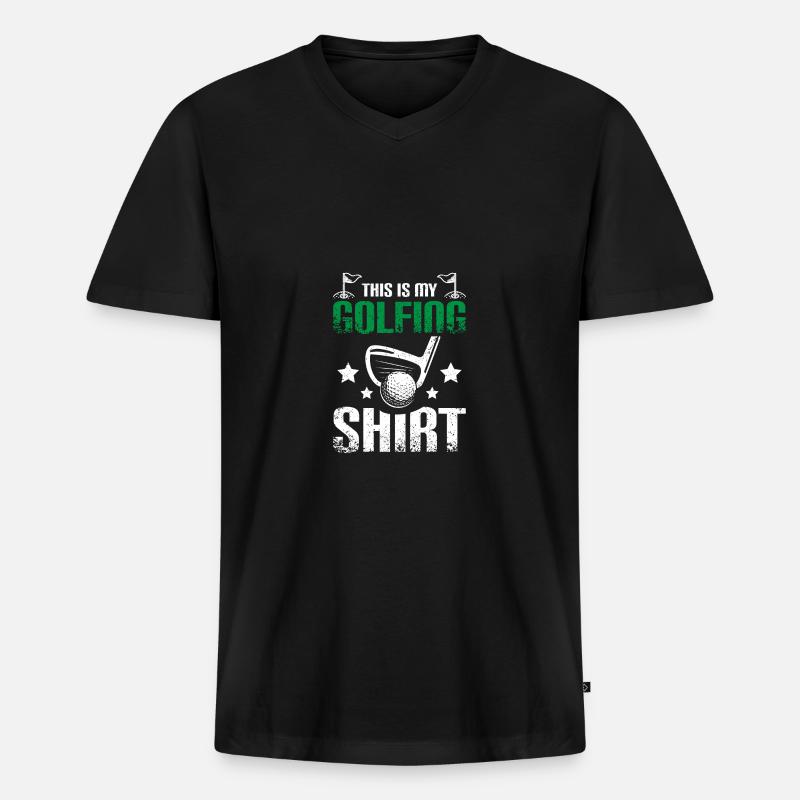 This is my golfing shirt - Männer Premium Bio T-Shirt mit V-Ausschnitt - Schwarz