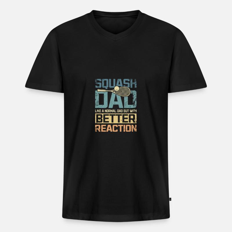 Cool squash dad better reaction - Männer Premium Bio T-Shirt mit V-Ausschnitt - Schwarz