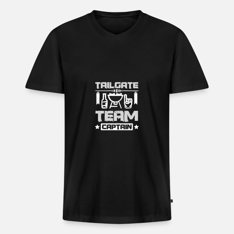 Tailgate team captain - Männer Premium Bio T-Shirt mit V-Ausschnitt - Schwarz