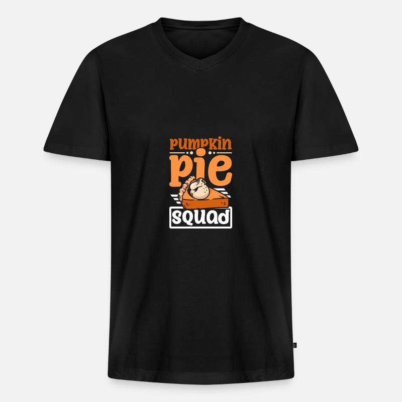 Pumpkin pie squad - Männer Premium Bio T-Shirt mit V-Ausschnitt - Schwarz