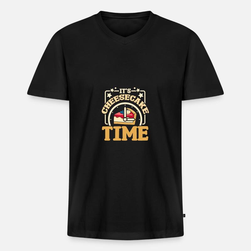 It's cheesecake time - Männer Premium Bio T-Shirt mit V-Ausschnitt - Schwarz