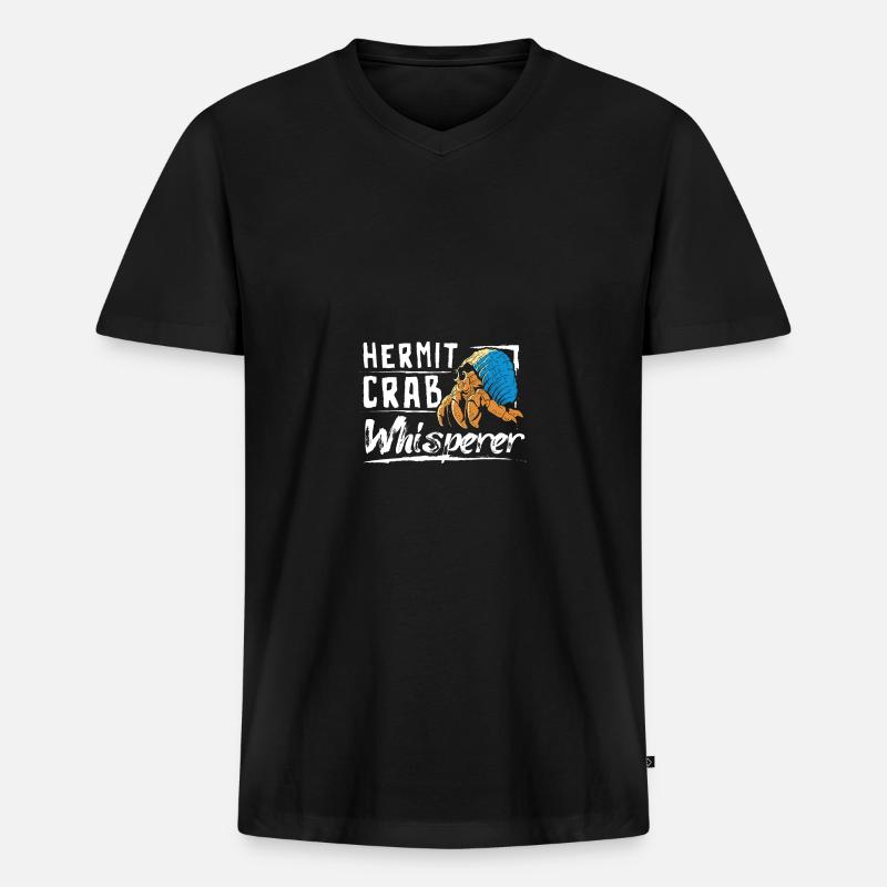 hermit crab whisperer - Männer Premium Bio T-Shirt mit V-Ausschnitt - Schwarz