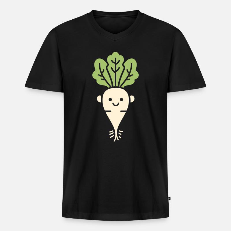 Endive - Männer Premium Bio T-Shirt mit V-Ausschnitt - Schwarz