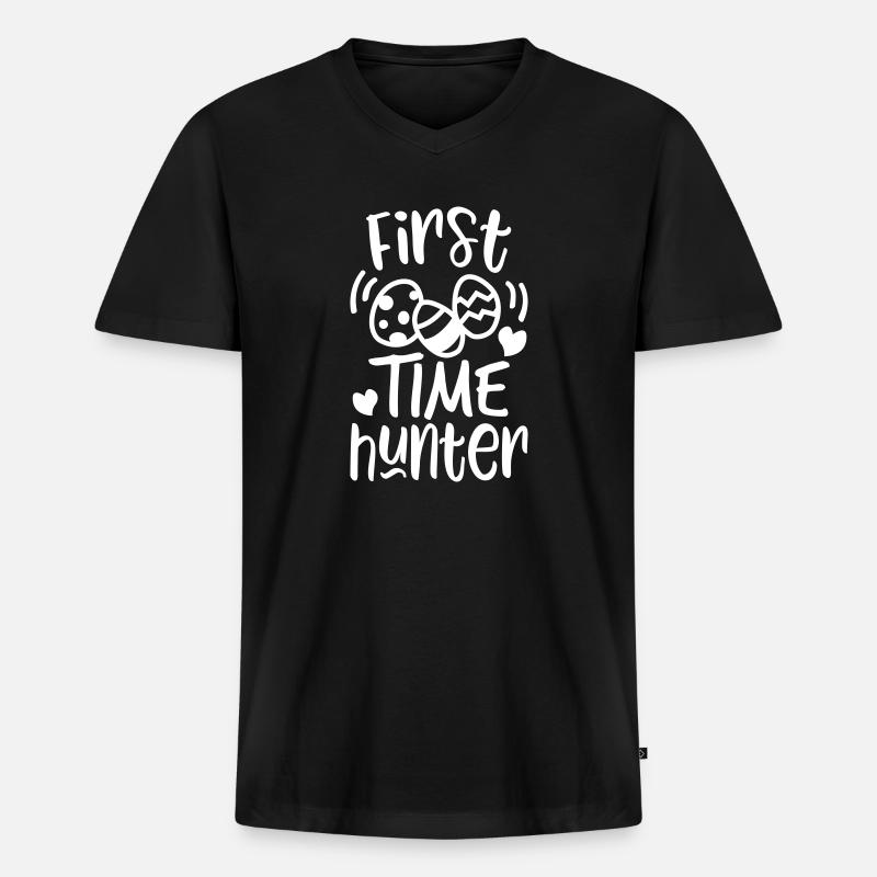 First time hunter easter - Men's Premium Organic T-shirt with V-neck - black