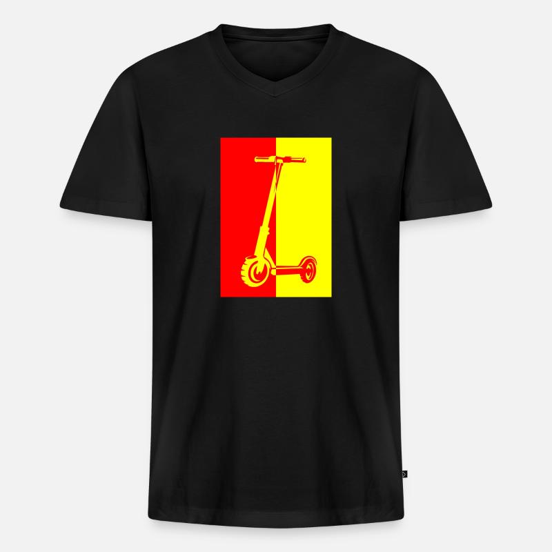 E-Scooter E-Roller Scooter - Männer Premium Bio T-Shirt mit V-Ausschnitt - Schwarz