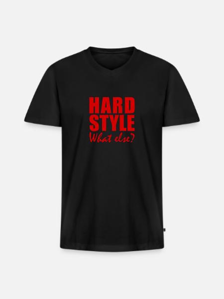 HARDSTYLE - What else? - Men's Premium Organic T-shirt with V-neck - black