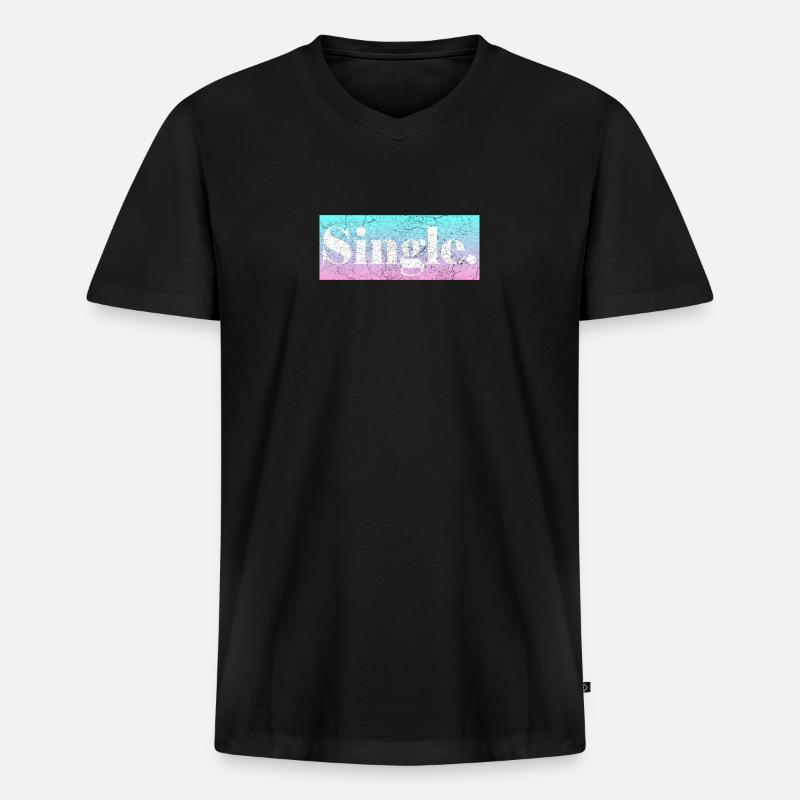 Single - Männer Premium Bio T-Shirt mit V-Ausschnitt - Schwarz