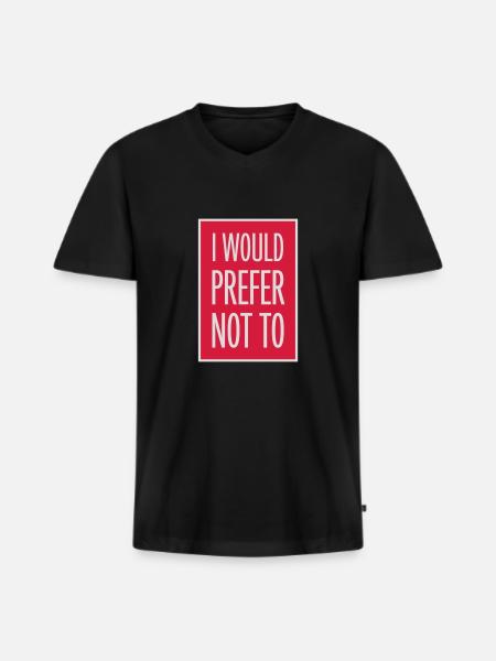 I prefer not to - Men's Premium Organic T-shirt with V-neck - black