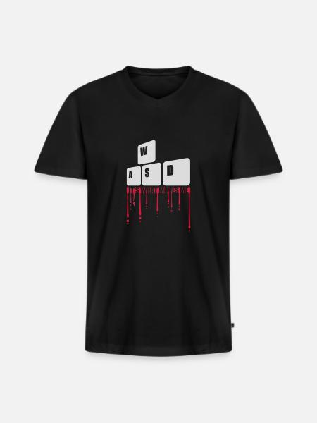c’est ce qui m’émeut - T-shirt encolure en V Premium bio Homme - noir