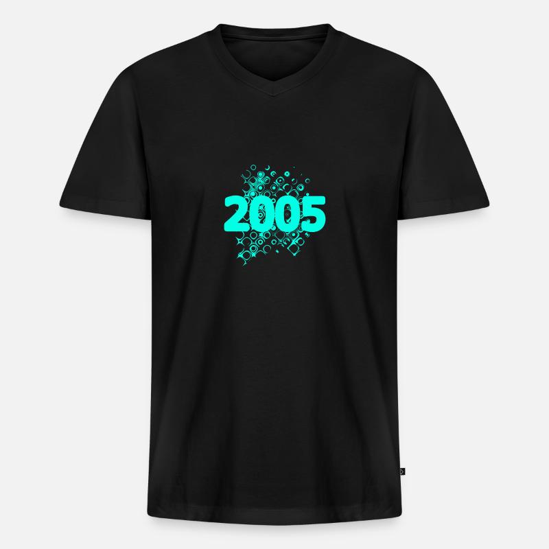 2005 2005 - Männer Premium Bio T-Shirt mit V-Ausschnitt - Schwarz