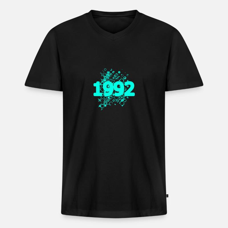1992 1992 - Männer Premium Bio T-Shirt mit V-Ausschnitt - Schwarz
