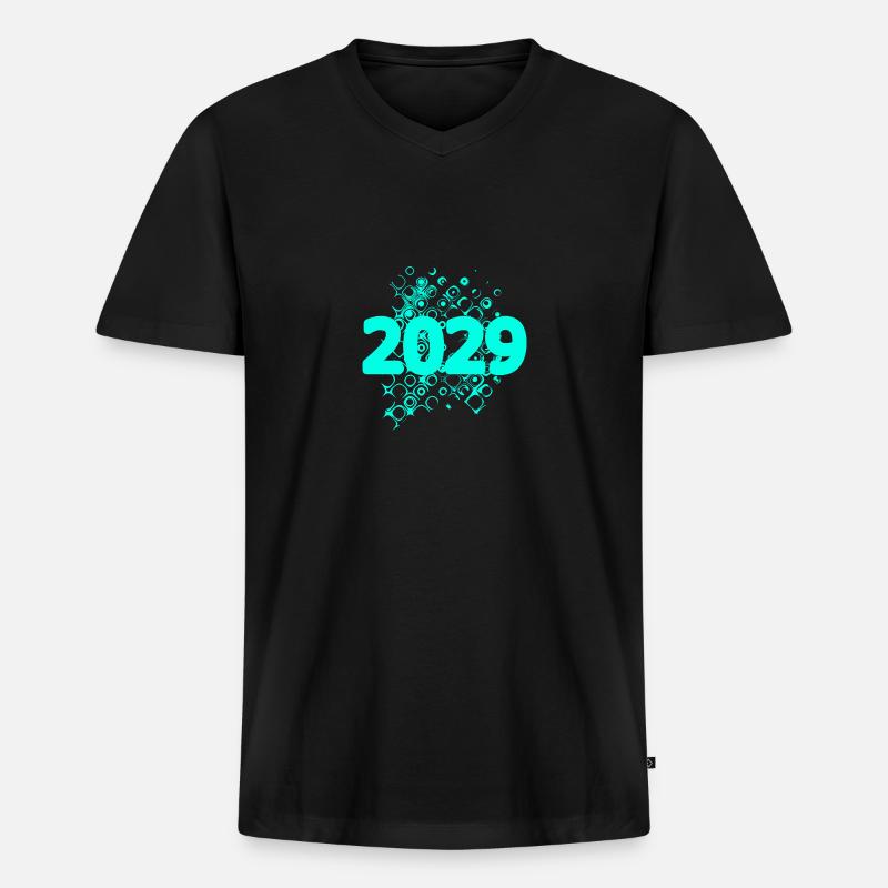 2029 2029 - Männer Premium Bio T-Shirt mit V-Ausschnitt - Schwarz