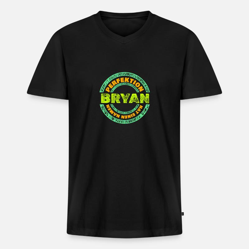 Bryan als Bryan - Männer Premium Bio T-Shirt mit V-Ausschnitt - Schwarz