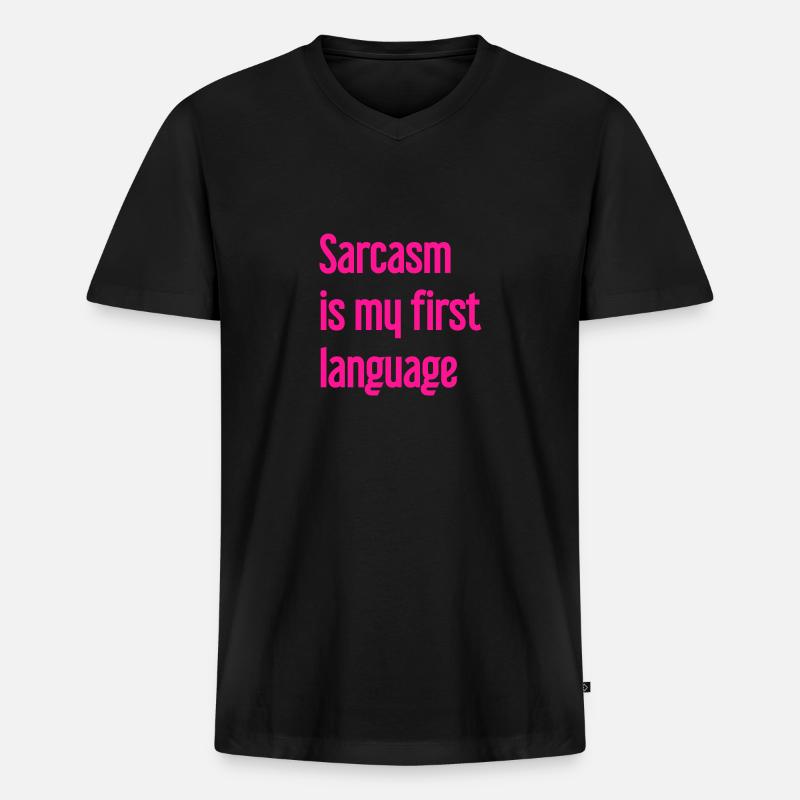 Sarkasmus-Profi - Männer Premium Bio T-Shirt mit V-Ausschnitt - Schwarz