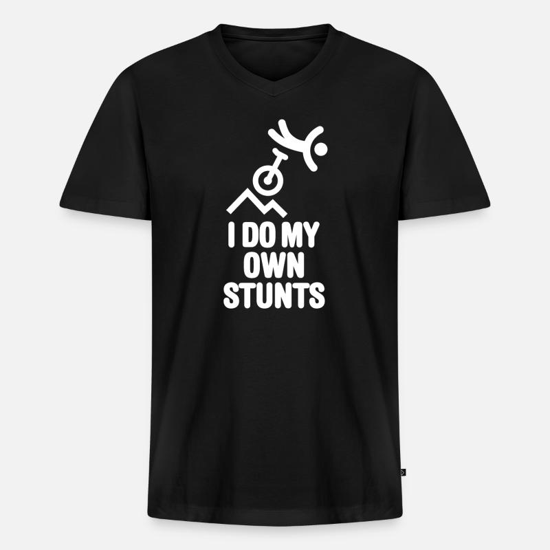 Offroad-Einrad Berg-Einrad MUni Mountain unicycle - Männer Premium Bio T-Shirt mit V-Ausschnitt - Schwarz