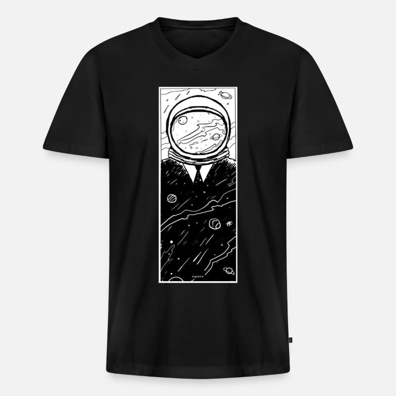 tee bro space suit - Männer Premium Bio T-Shirt mit V-Ausschnitt - Schwarz