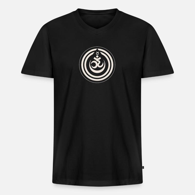 Om Symbol - Männer Premium Bio T-Shirt mit V-Ausschnitt - Schwarz