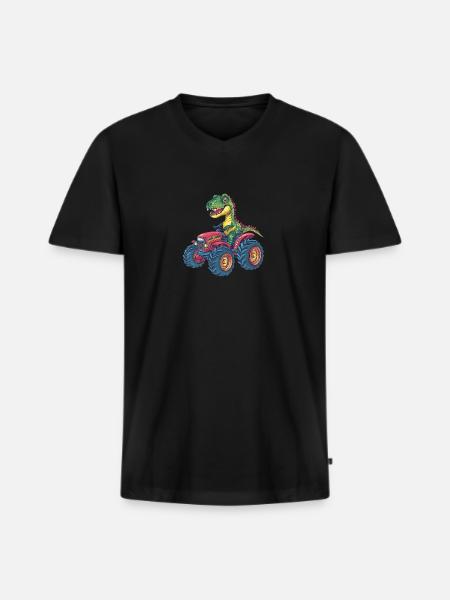 Animal kids t-rex - Men's Premium Organic T-shirt with V-neck - black