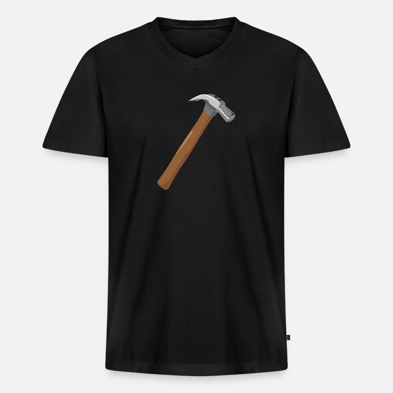 martello - Maglietta ecologica premium da uomo con scollo a V - nero