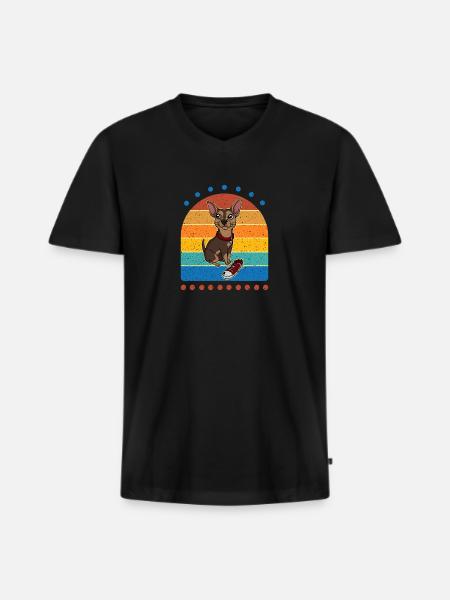Sneaker Chihuahua Retro Dog - Men's Premium Organic T-shirt with V-neck - black