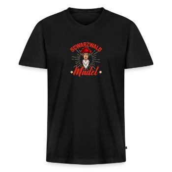 Schwarzwaldmädel Schwarzwald German Wald - Men's Premium Organic T-shirt with V-neck - black - Front - Nico (187cm)