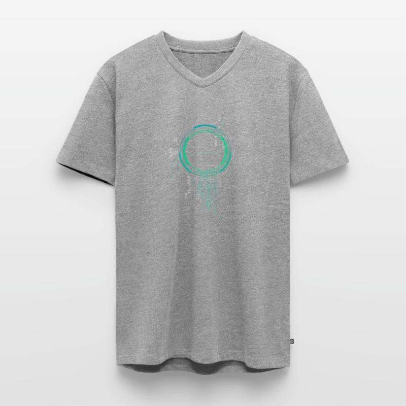 CPU PC PCB Spaceship Code Nerd PC Pixel Coder Men's Premium Organic T-shirt with V-neck