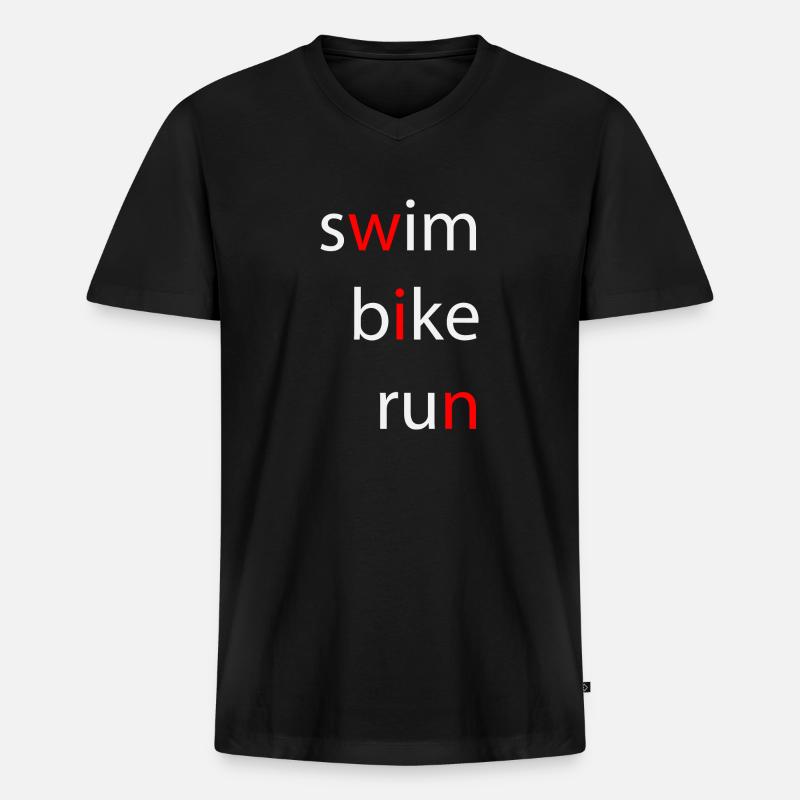Triathlon - Männer Premium Bio T-Shirt mit V-Ausschnitt - Schwarz