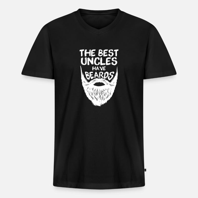 Bärtiger Onkel - Männer Premium Bio T-Shirt mit V-Ausschnitt - Schwarz