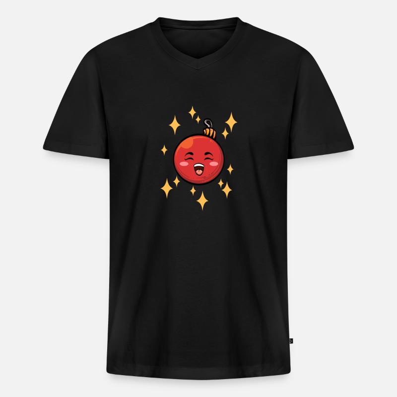 Lustige Weihnachtskugel #2/9 - Männer Premium Bio T-Shirt mit V-Ausschnitt - Schwarz
