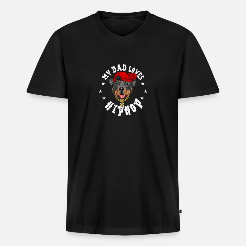 ROTTWEILER - Männer Premium Bio T-Shirt mit V-Ausschnitt - Schwarz