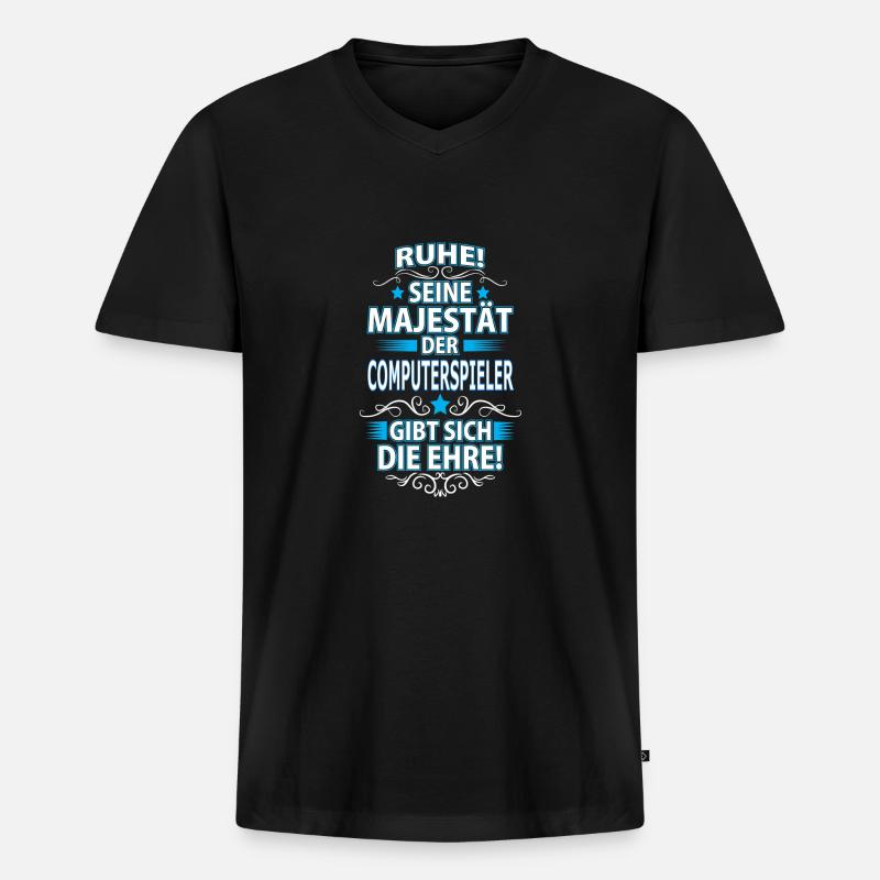 COMPUTERSPIELER - Männer Premium Bio T-Shirt mit V-Ausschnitt - Schwarz