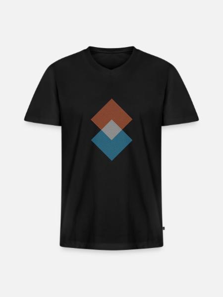 Geometrische Formen - Männer Premium Bio T-Shirt mit V-Ausschnitt - Schwarz