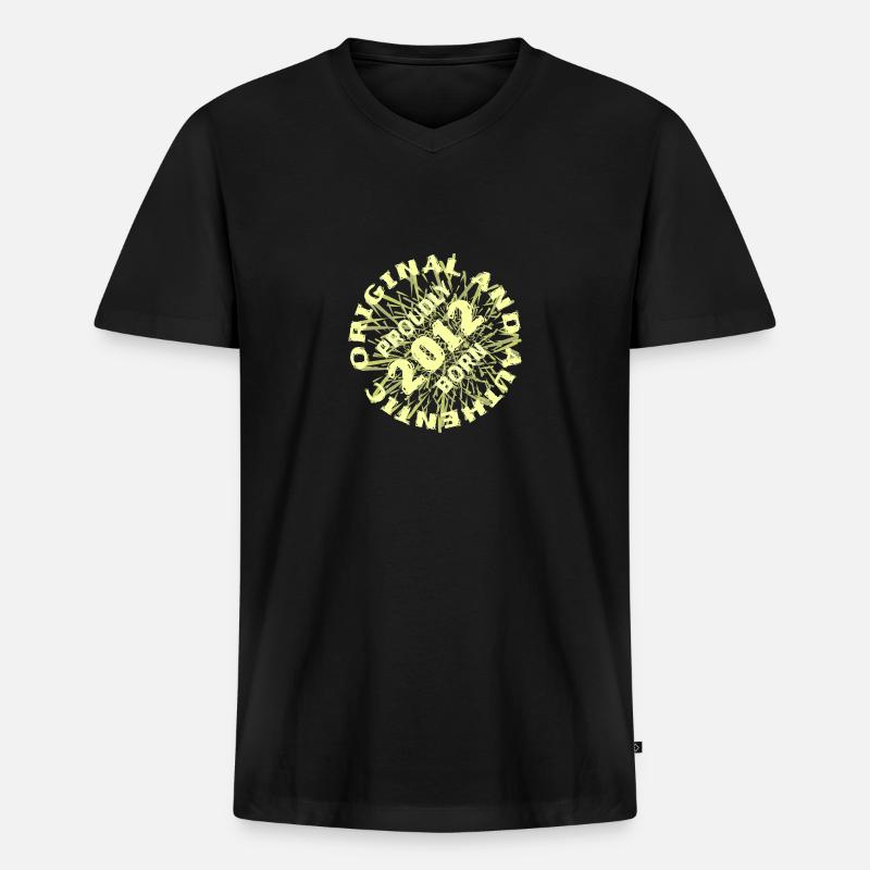 Authentisch 2012 - Männer Premium Bio T-Shirt mit V-Ausschnitt - Schwarz