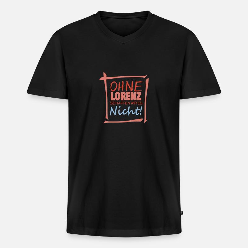 Lorenz als Lorenz - Männer Premium Bio T-Shirt mit V-Ausschnitt - Schwarz