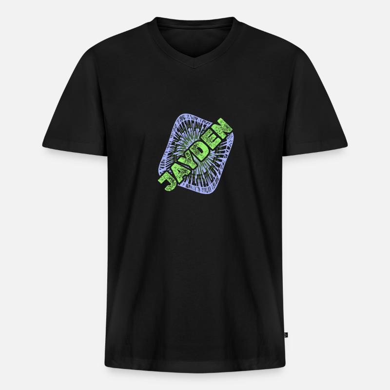 Jayden - Männer Premium Bio T-Shirt mit V-Ausschnitt - Schwarz