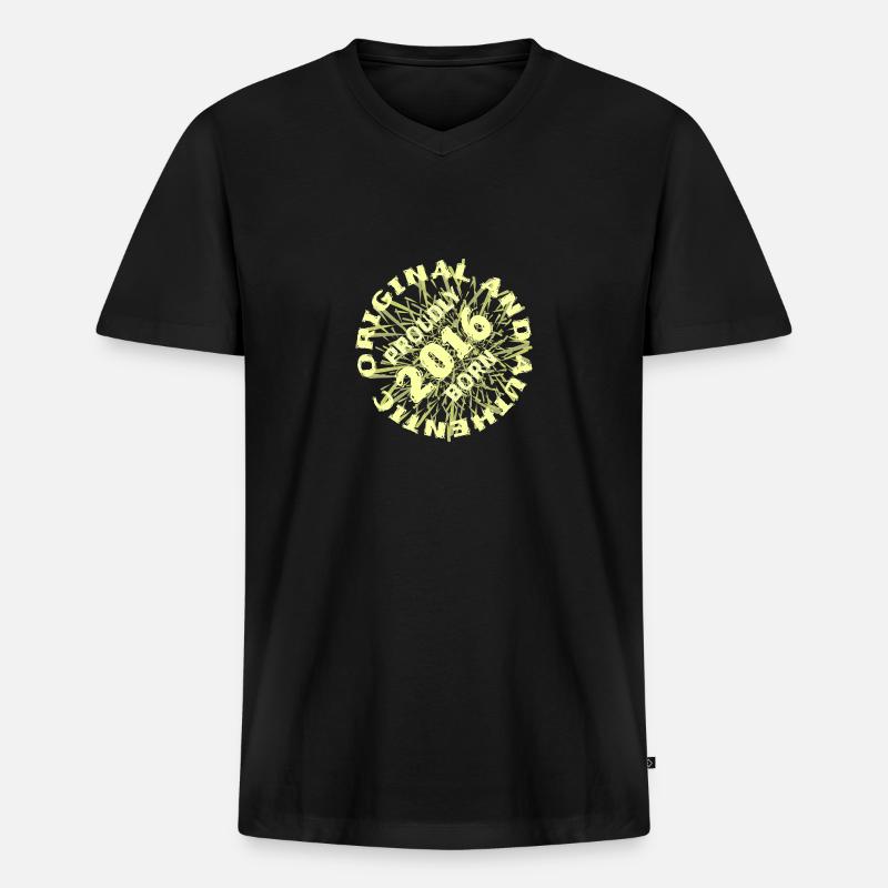2016 - Männer Premium Bio T-Shirt mit V-Ausschnitt - Schwarz