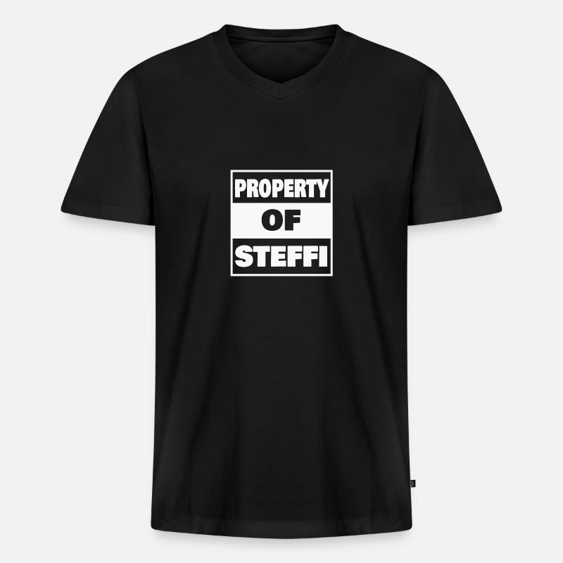 Stefanie - Männer Premium Bio T-Shirt mit V-Ausschnitt - Schwarz