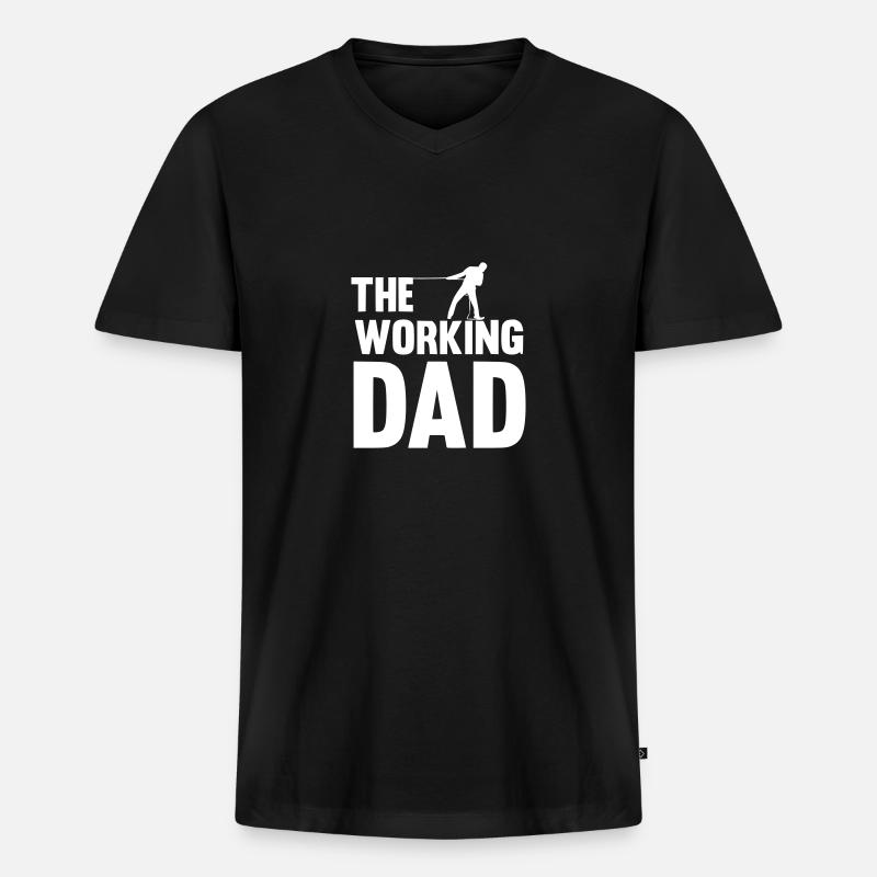 The working dad - Männer Premium Bio T-Shirt mit V-Ausschnitt - Schwarz