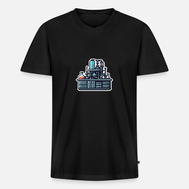 Experiment desk - Männer Premium Bio T-Shirt mit V-Ausschnitt - Schwarz