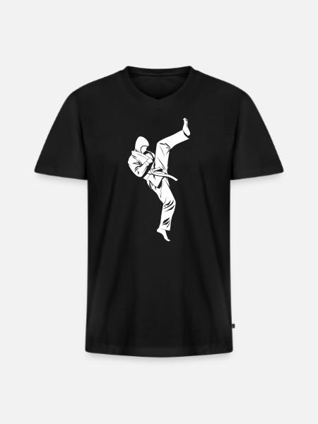 Taekwondo - Men's Premium Organic T-shirt with V-neck - black
