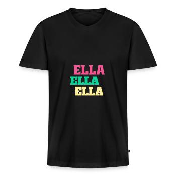 Ella Geschenke zum Geburtstag Ellas Name Ellachen - Männer Premium Bio T-Shirt mit V-Ausschnitt - Schwarz - Vorne - Nico (187cm)
