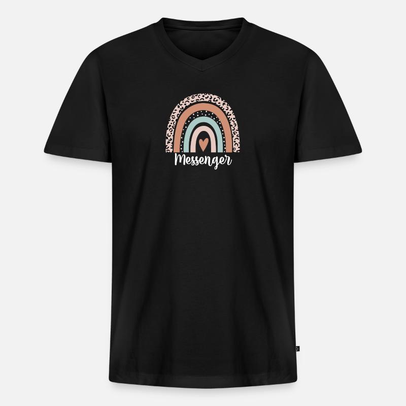 Bote Regenbogen Leopard Lustiger Bote - Männer Premium Bio T-Shirt mit V-Ausschnitt - Schwarz